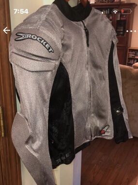 Joe Rocket Light Gray and Black Ballistic Mesh Armored Motorcycle Jacket